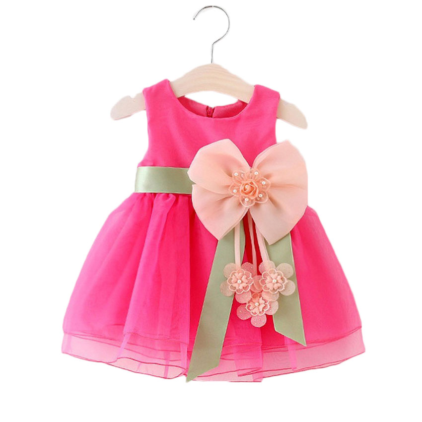 Baby Girl's Party Dresses With Big Bow-Knots