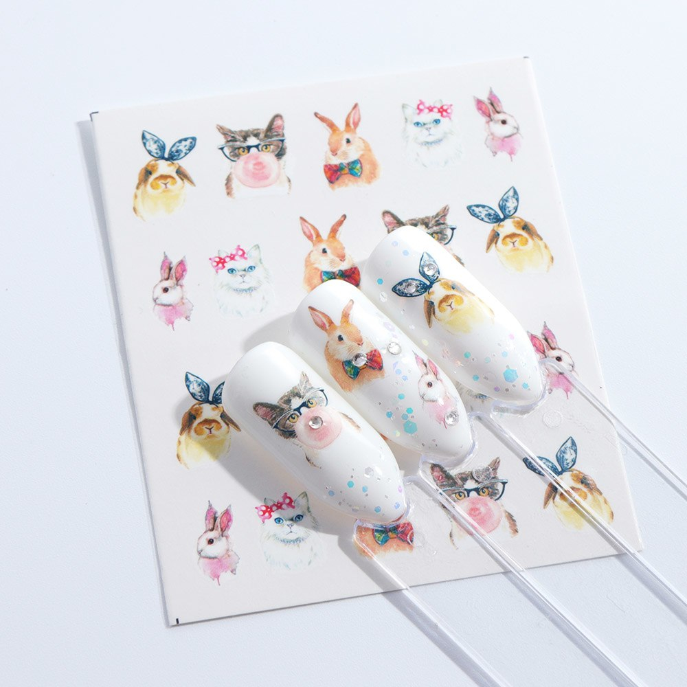 White Flowers Nail Art Stickers
